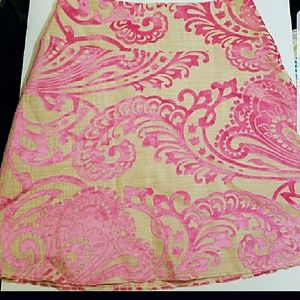 Sevier Custom Skirt Tan/Pink Embroidery